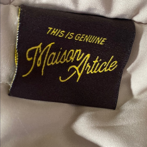 Maison Article Tan and White Full Zip Jacket Size Large - Picture 8 of 8